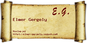 Elmer Gergely névjegykártya