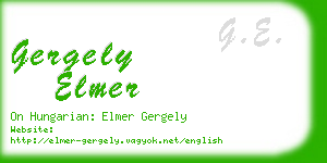 gergely elmer business card